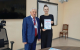 Награждение участников конференции Кобель А.В. студентка БГУТ